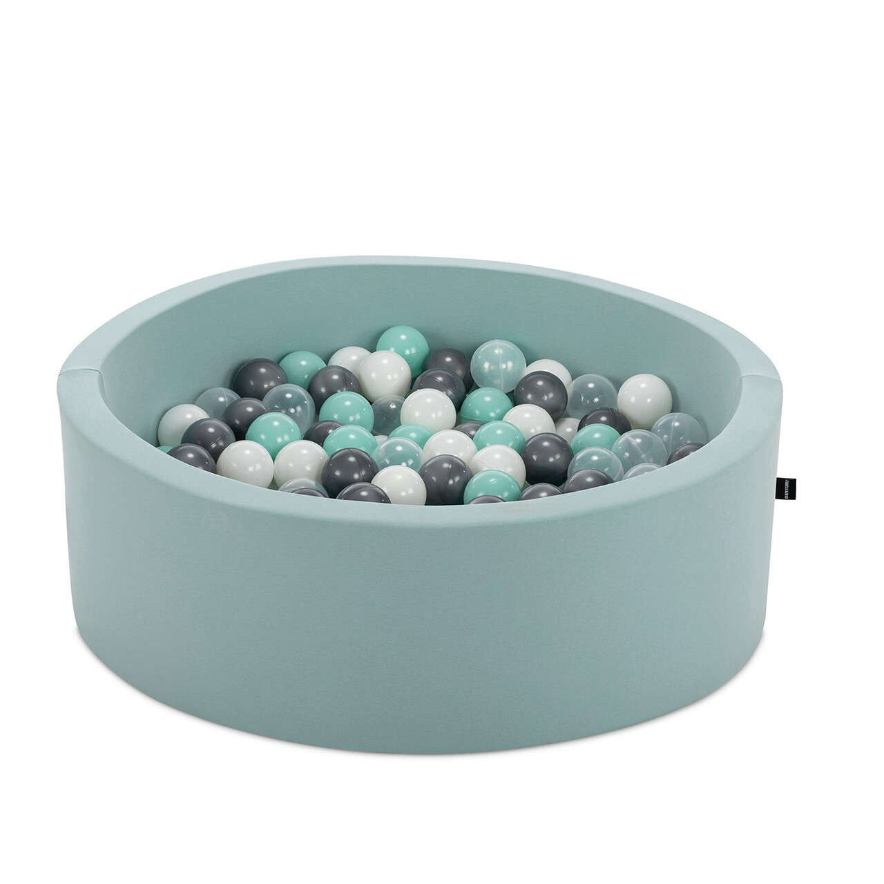Piscina cu bile, Bubble Pop v1, 200 bile, Ø85 x 30 cm, bumbac/plastic, menta - imagine 3